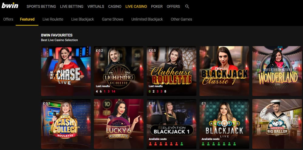bwin live casino avec croupiers en direct